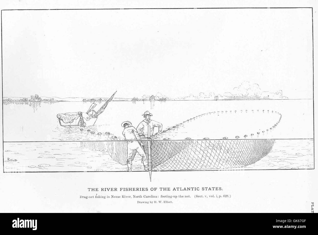 La "pesca fluviale degli Stati dell'Atlantico nel 50827" si riferisce alle pratiche di pesca e alle popolazioni ittiche dei fiumi della regione atlantica degli Stati Uniti, sottolineando l'importanza di queste acque per la pesca locale e per gli ecosistemi. Foto Stock