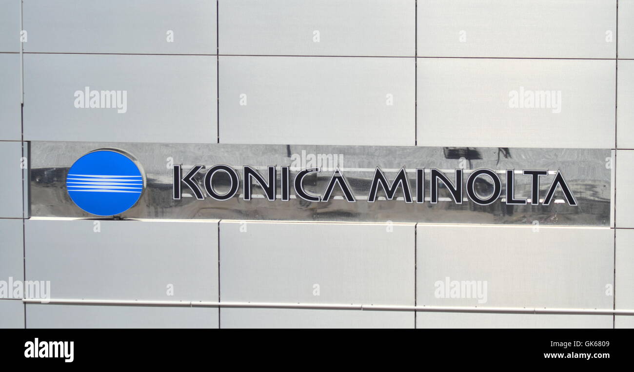 Il logo di Konica Minolta Foto Stock