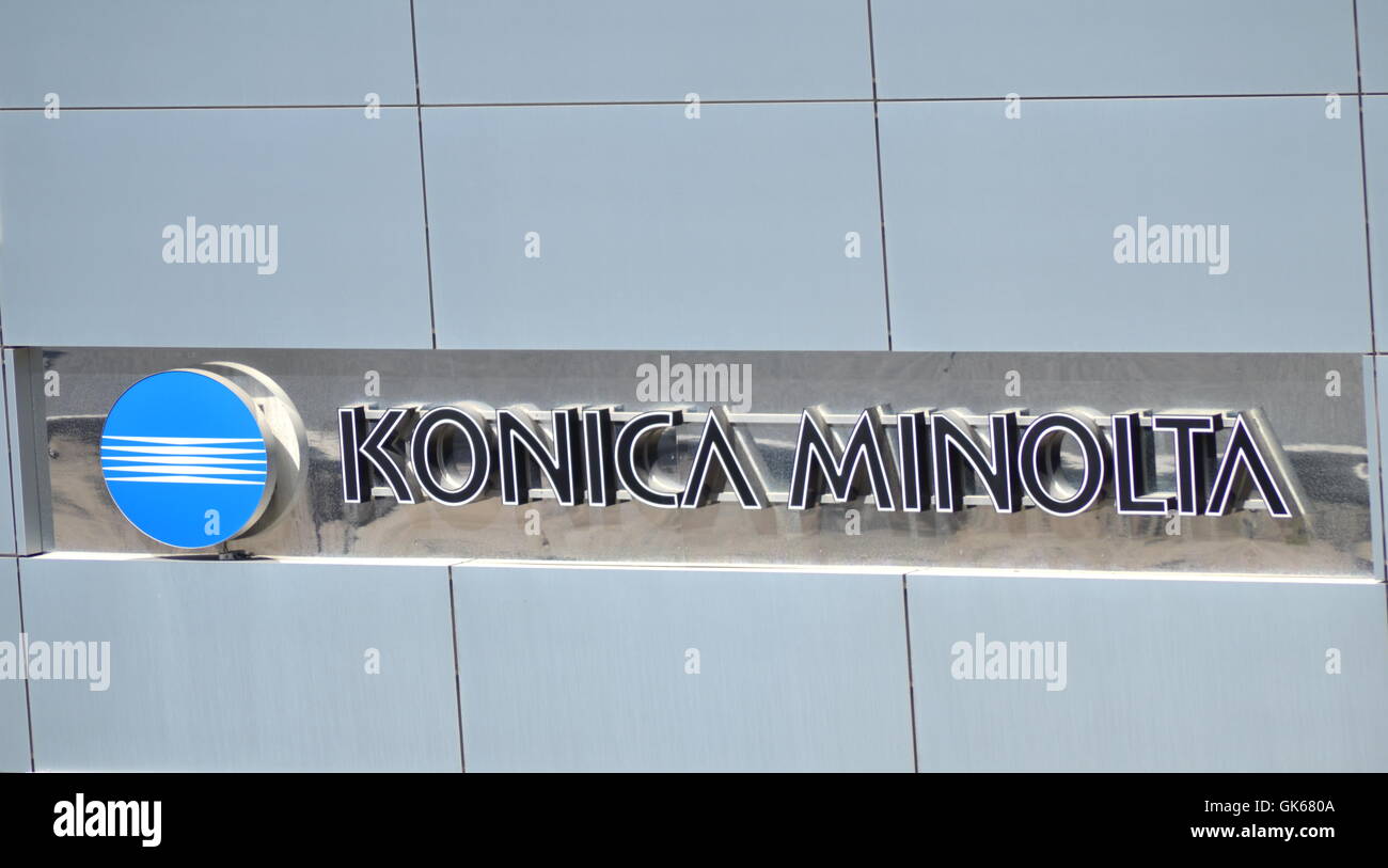 Il logo di Konica Minolta Foto Stock