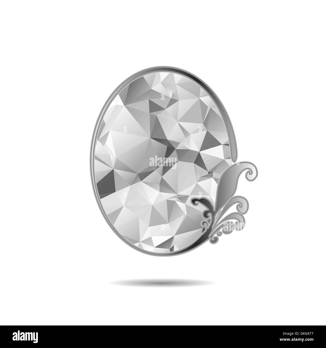 Il triangolo del vettore e dello specchio poligonale, diamante simbolo di lusso Illustrazione Vettoriale