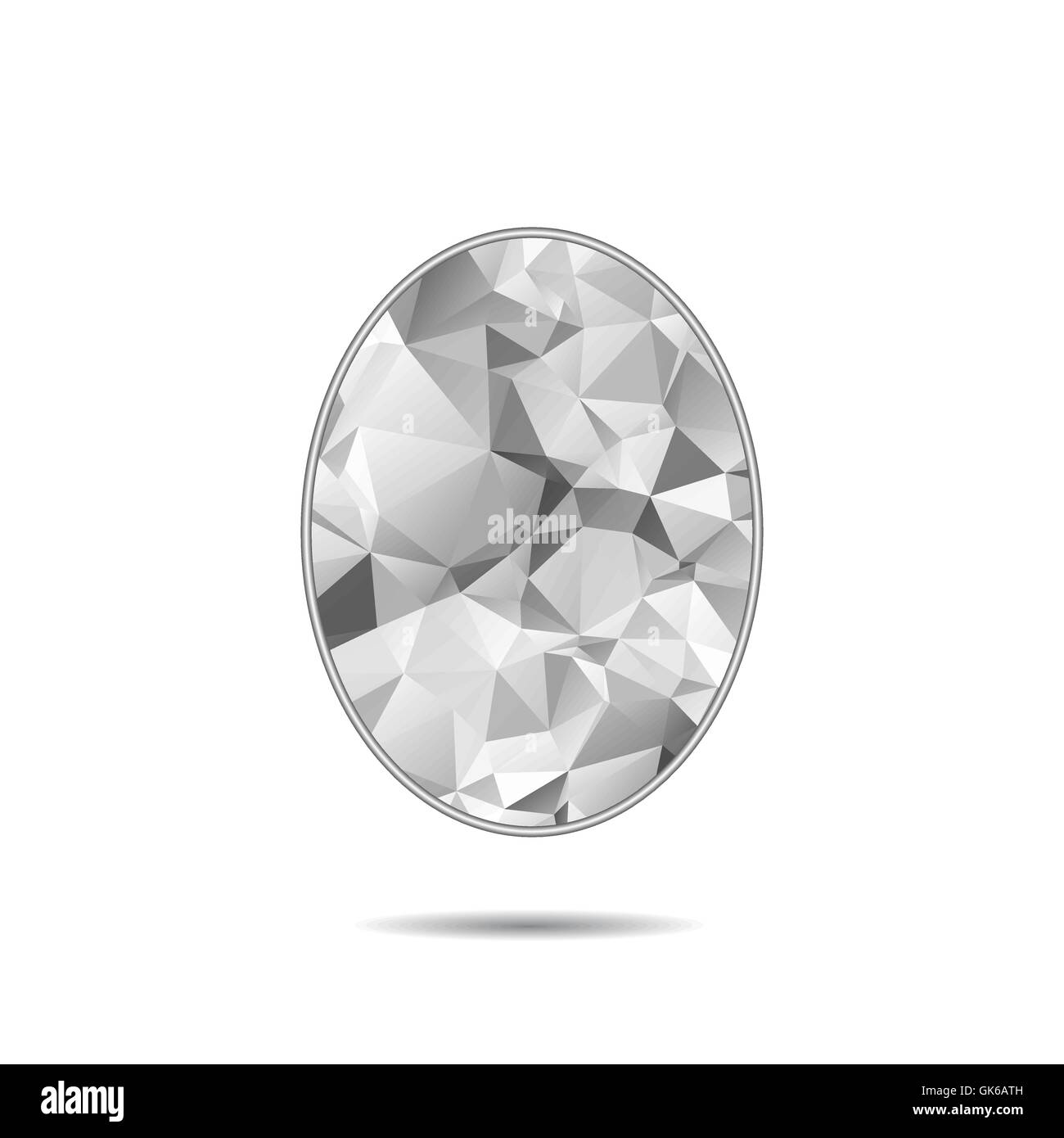 Il triangolo del vettore e dello specchio poligonale, diamante simbolo di lusso Illustrazione Vettoriale