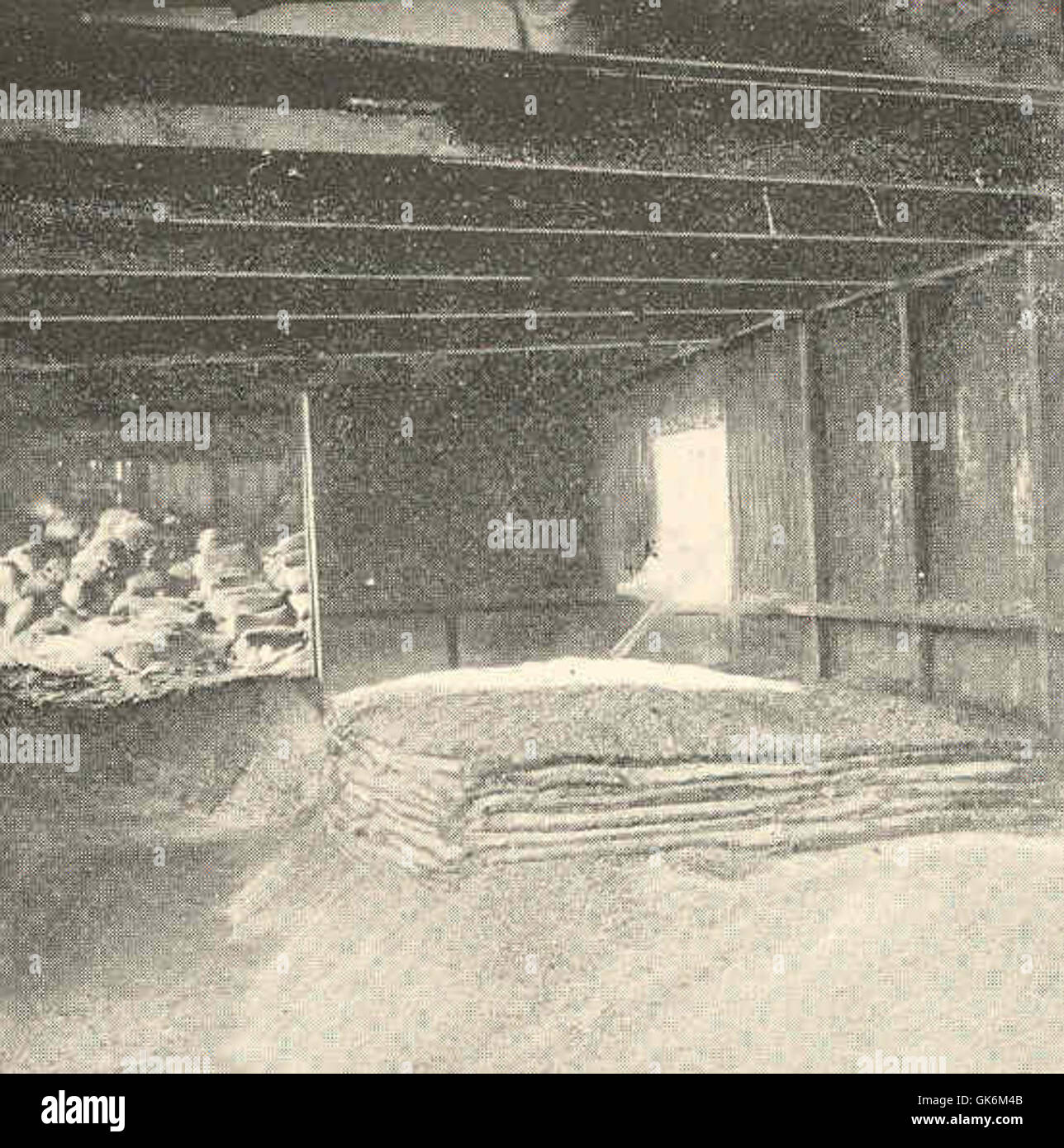 L'interno della salina di Glinka, situata sull'isola di Copper, offre uno sguardo storico sui tradizionali metodi di produzione del sale utilizzati nella regione durante il XIX secolo. Foto Stock