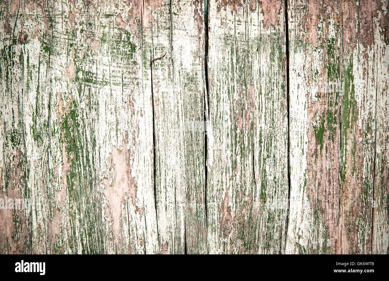 Vecchio rotto la parete in legno texture Foto Stock
