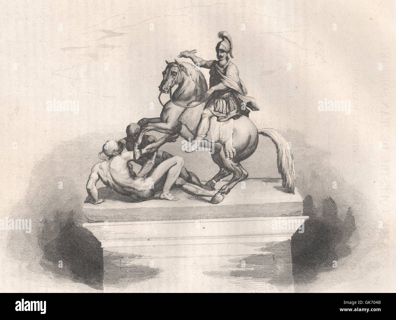 Statua equestre di Giovanni Sobieski sul ponte di Lazienki, Varsavia. Polonia, 1836 Foto Stock