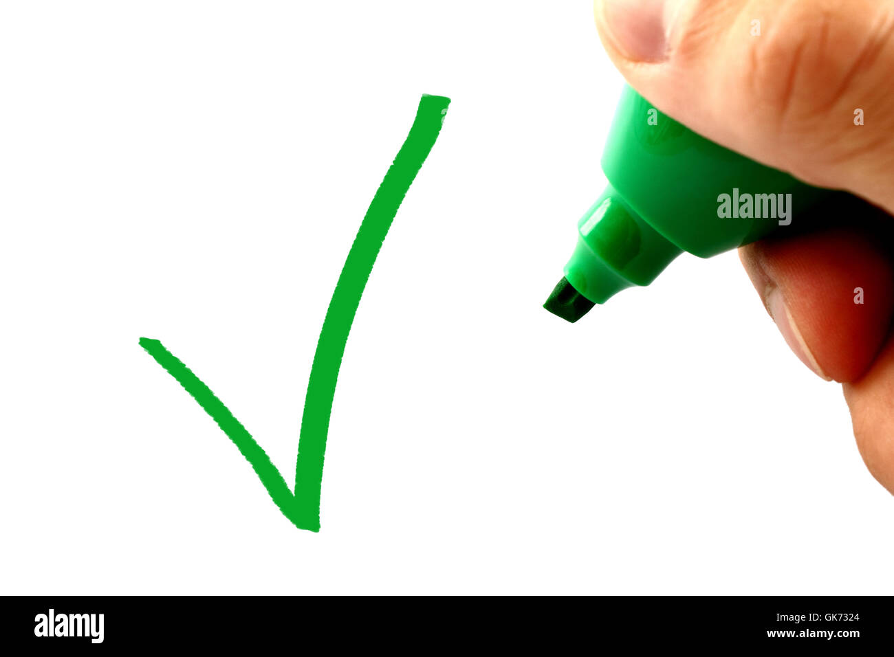 OK Croce Voto Foto Stock