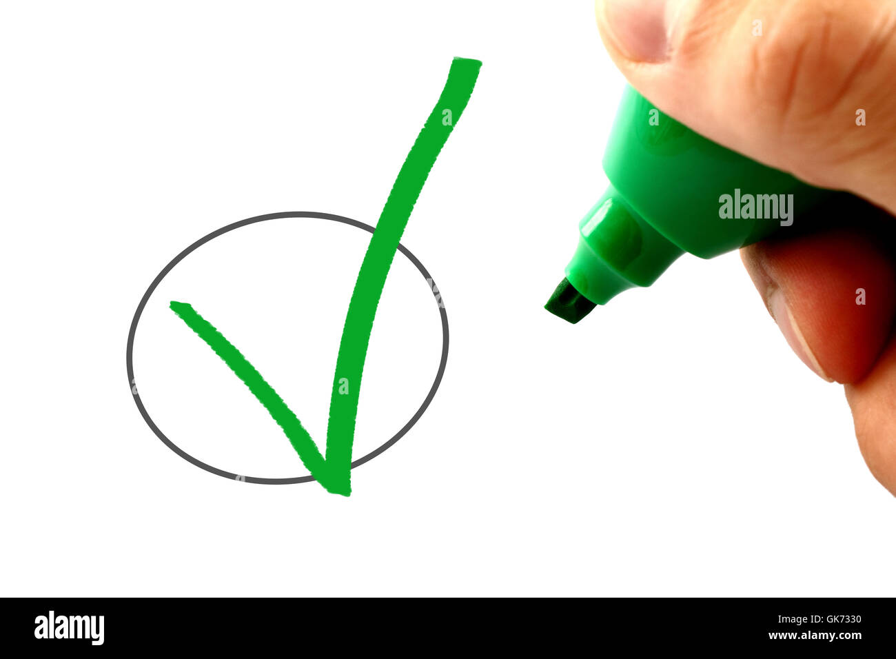 OK Croce Voto Foto Stock