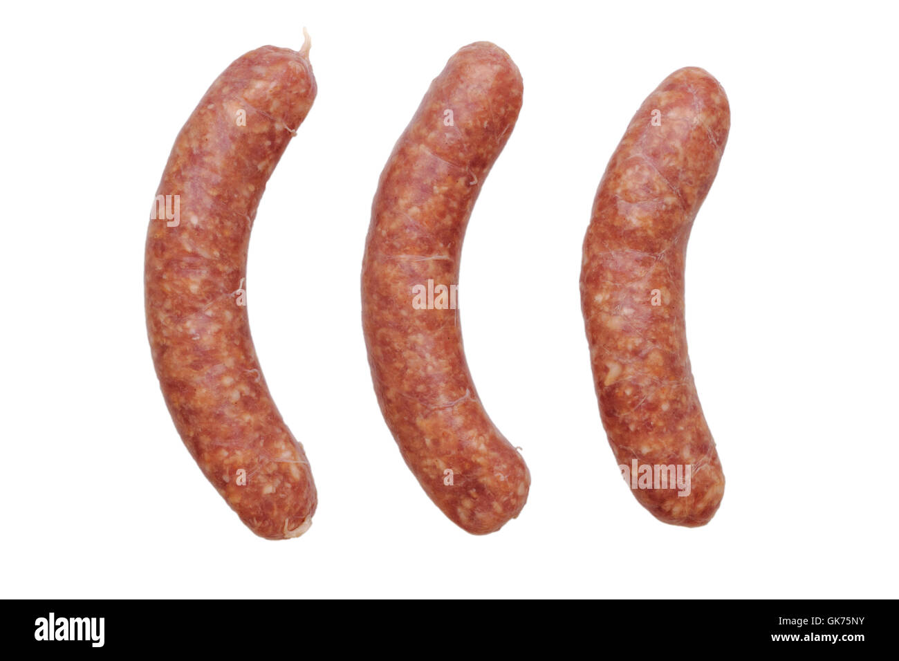 Tre salumi crudi al lordo Foto Stock