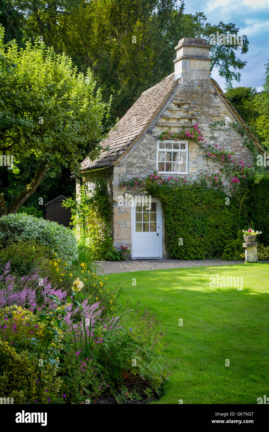 Cottage a Castle Combe, Wiltshire, Inghilterra Foto Stock