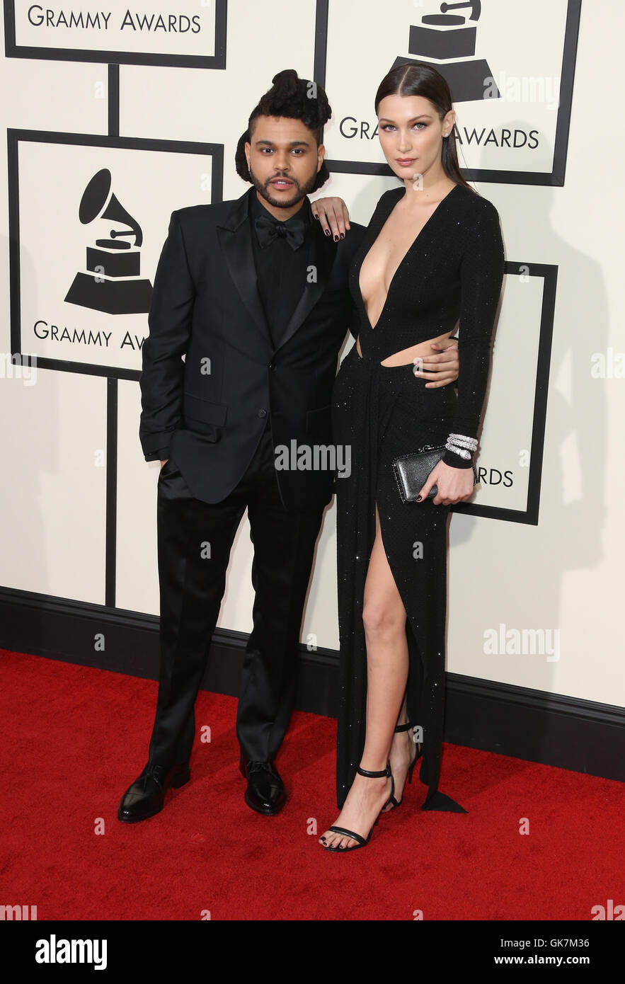 58Th Annual Grammy Awards - Gli arrivi con: Bella Hadid, il weekend in cui: Los Angeles, California, Stati Uniti quando: 14 Feb 2016 Foto Stock
