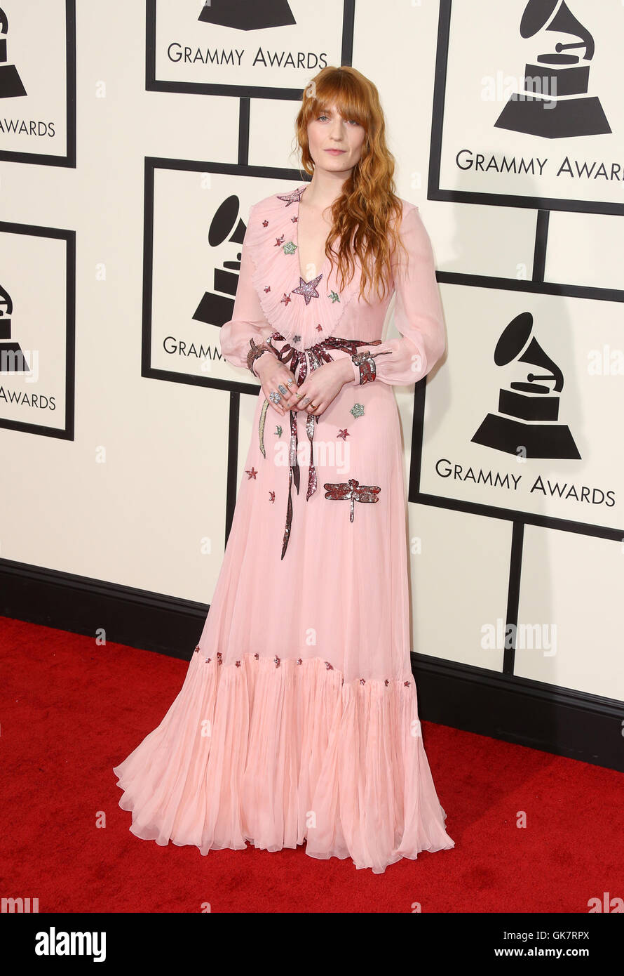 58Th Annual Grammy Awards - Gli arrivi con: Florence Welch dove: Los Angeles, California, Stati Uniti quando: 14 Feb 2016 Foto Stock