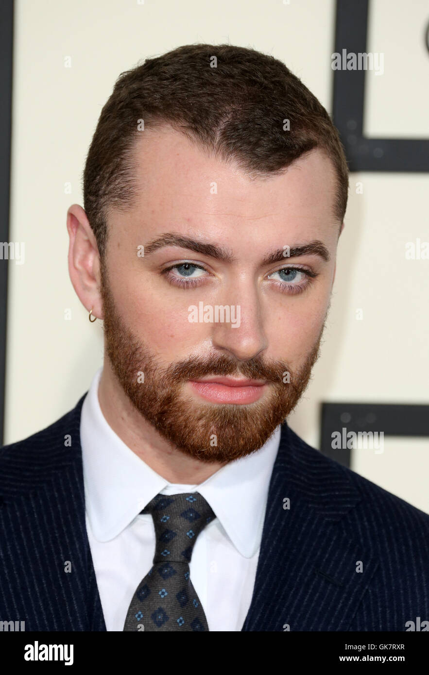 58Th Annual Grammy Awards - Gli arrivi con: Sam Smith Dove: Los Angeles, California, Stati Uniti quando: 14 Feb 2016 Foto Stock
