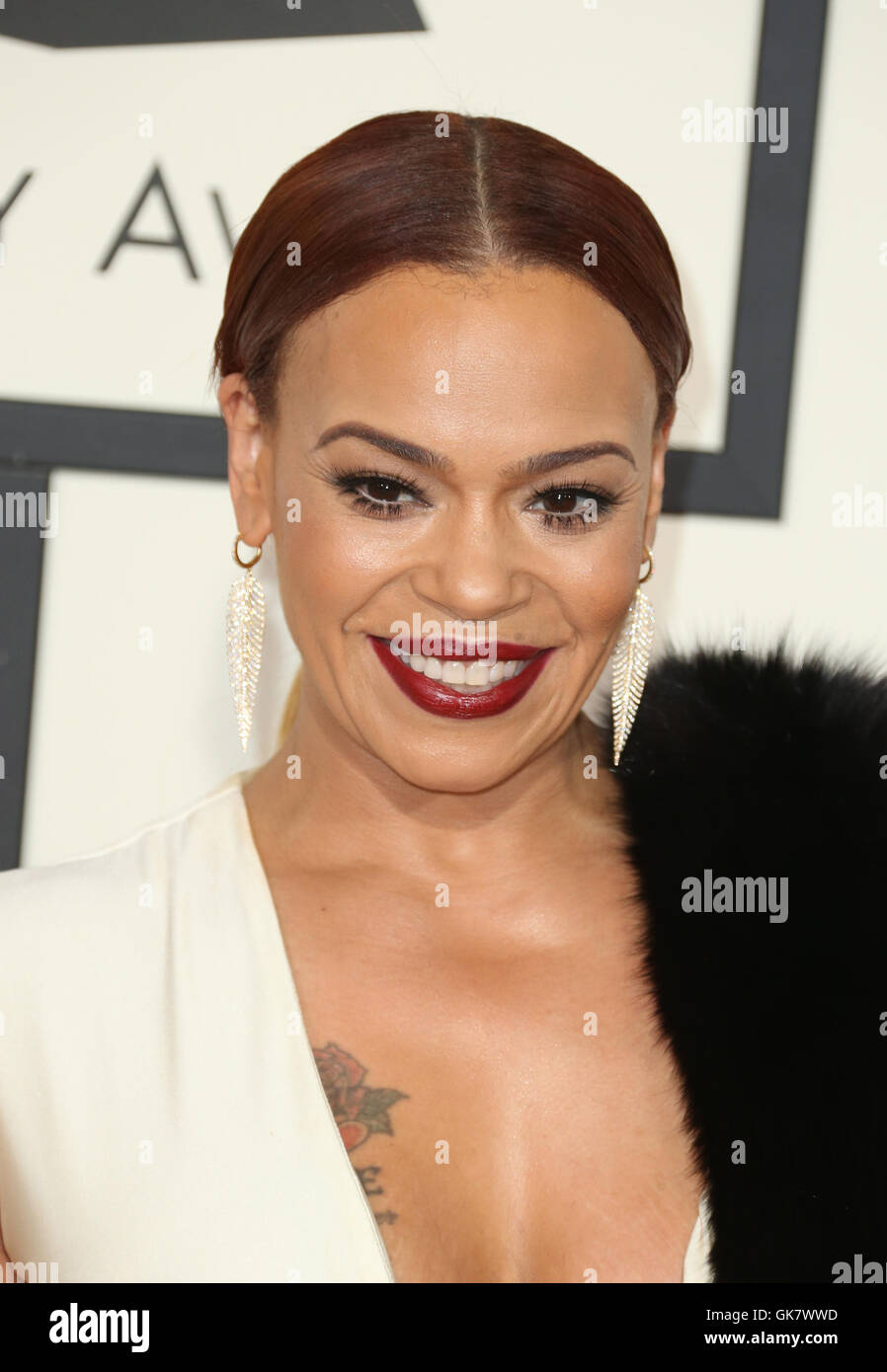 58Th Annual Grammy Awards - Gli arrivi con: Faith Evans dove: Los Angeles, California, Stati Uniti quando: 14 Feb 2016 Foto Stock