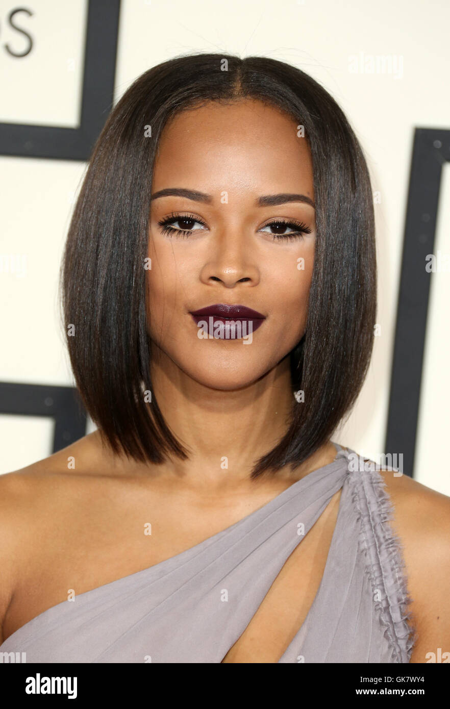 58Th Annual Grammy Awards - Gli arrivi con: Serayah McNeill dove: Los Angeles, California, Stati Uniti quando: 14 Feb 2016 Foto Stock