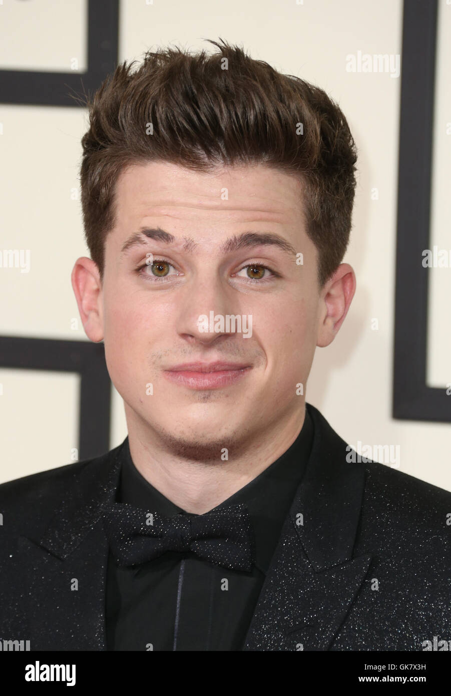 58Th Annual Grammy Awards - Gli arrivi con: Charlie Puth dove: Los Angeles, California, Stati Uniti quando: 14 Feb 2016 Foto Stock