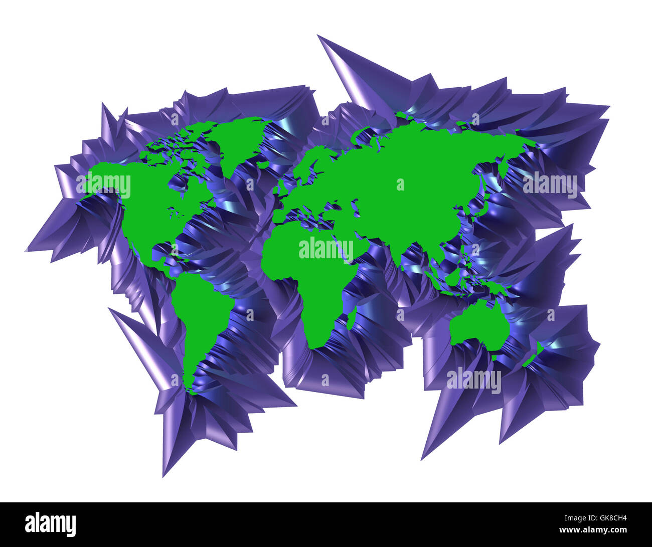 Mappa 3D in continente Foto Stock