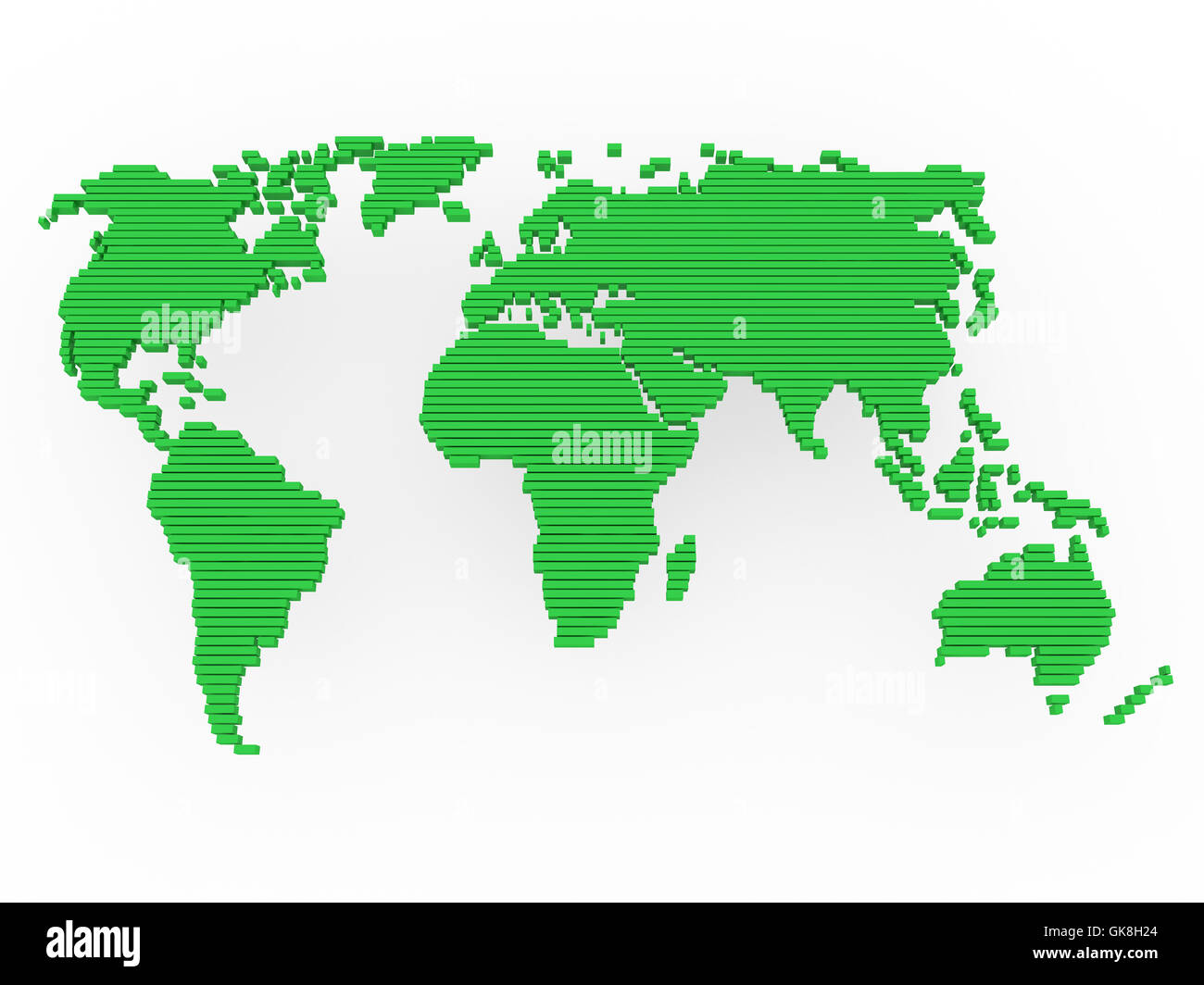 green mappa mondo Foto Stock
