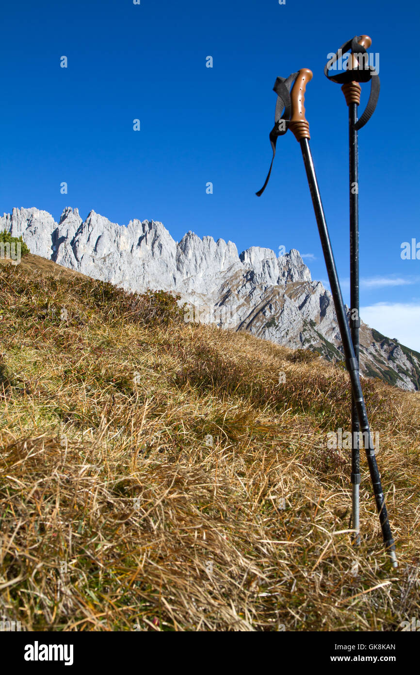 Escursioni in montagna in Zahmer Kaiser,tirol,Austria Foto Stock