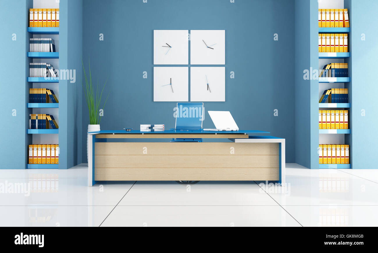Ufficio blu prenota Foto Stock