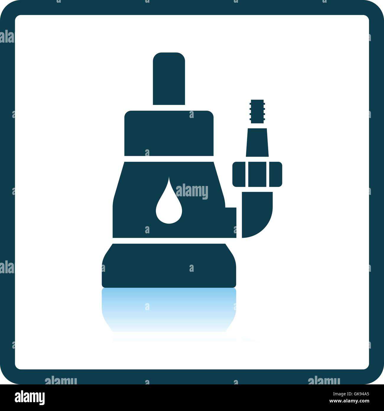 Sommergibile pompa acqua icona. Ombra di design di riflessione. Illustrazione Vettoriale. Illustrazione Vettoriale