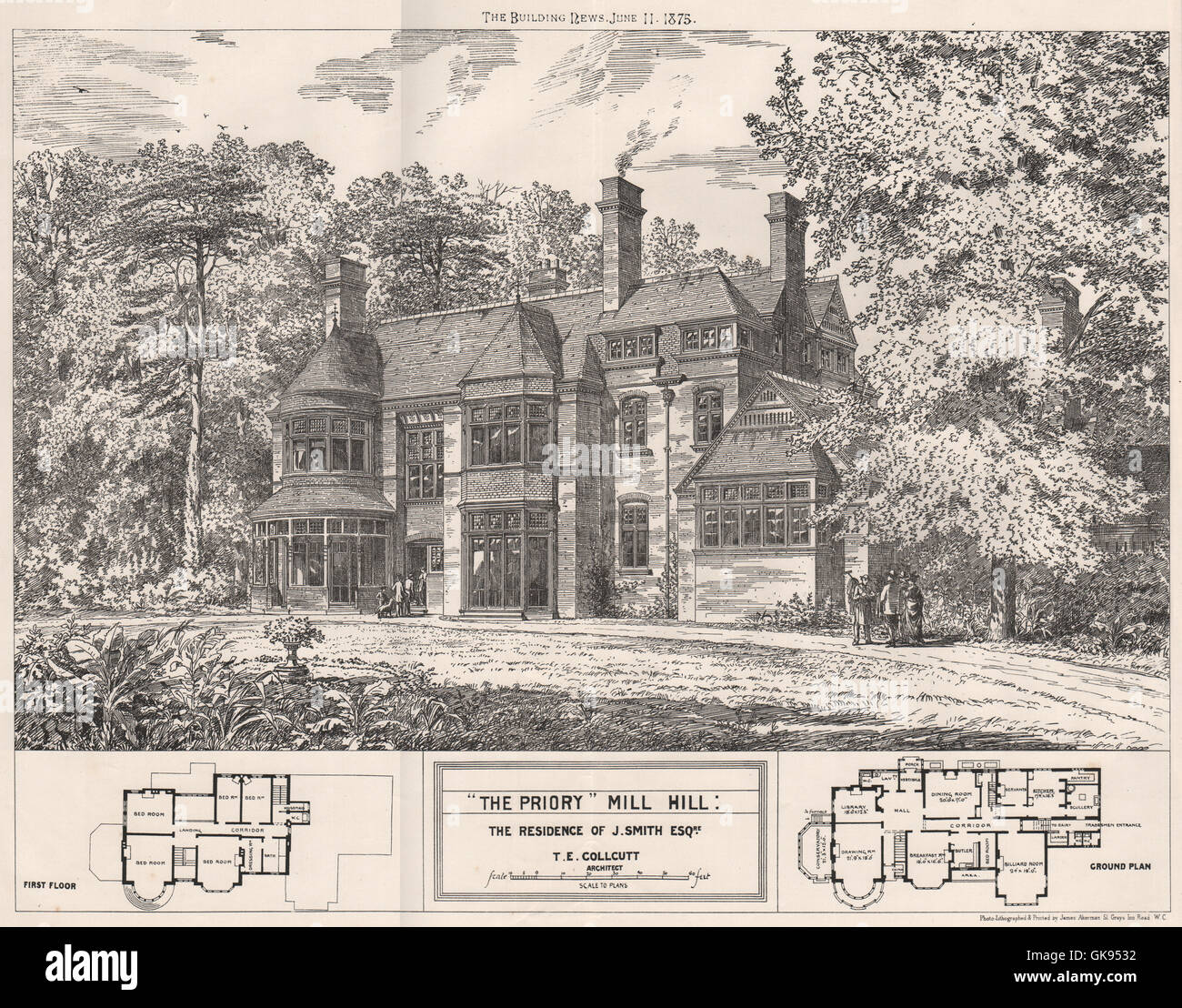 'Il Priorato', Mill Hill; la residenza di J. Smith; T.E. Collcutt Archt, 1875 Foto Stock