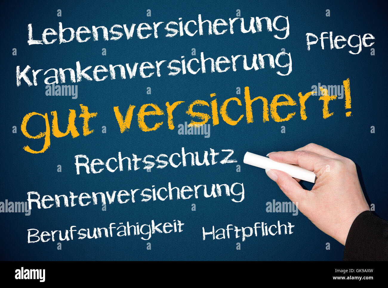 Ben assicurato! - Assicurazioni Foto Stock