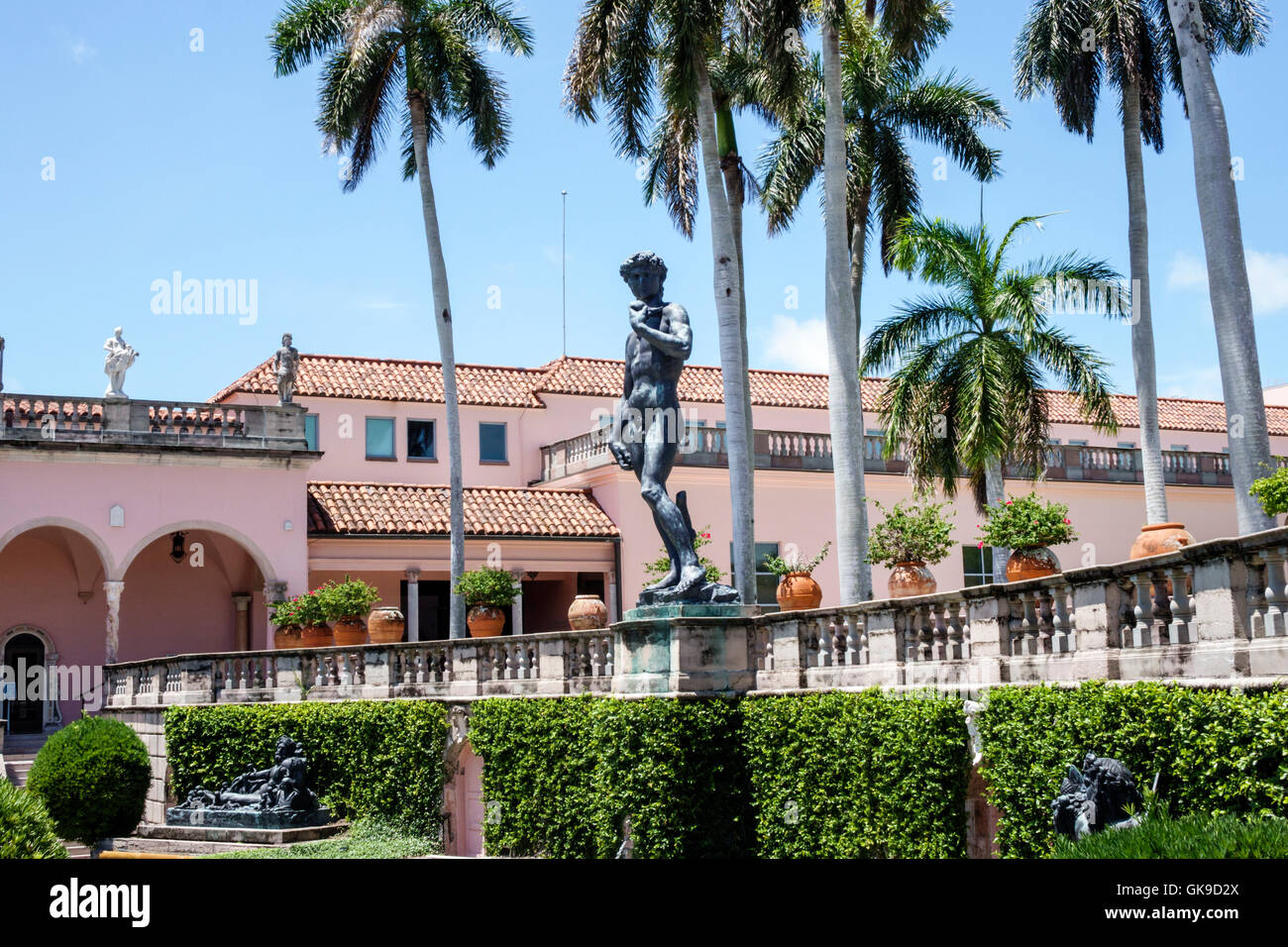 Sarasota Florida,Ringling Estate,Ca’ d’Zan,Mansion,John & Mable Ringling Museum of Art,museo d’arte,esterno,architettura in stile rinascimentale,copia,scultore Foto Stock