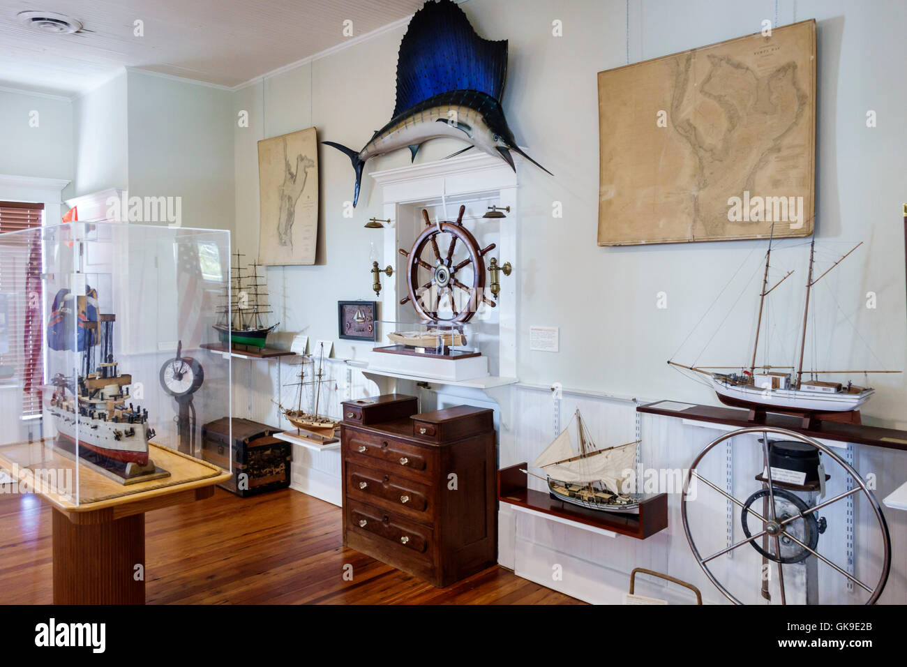 Florida West Coast, Cortez, villaggio di pescatori storico, Florida Maritime Museum, mostra collezione patrimonio locale, industria della pesca commerciale, na Foto Stock