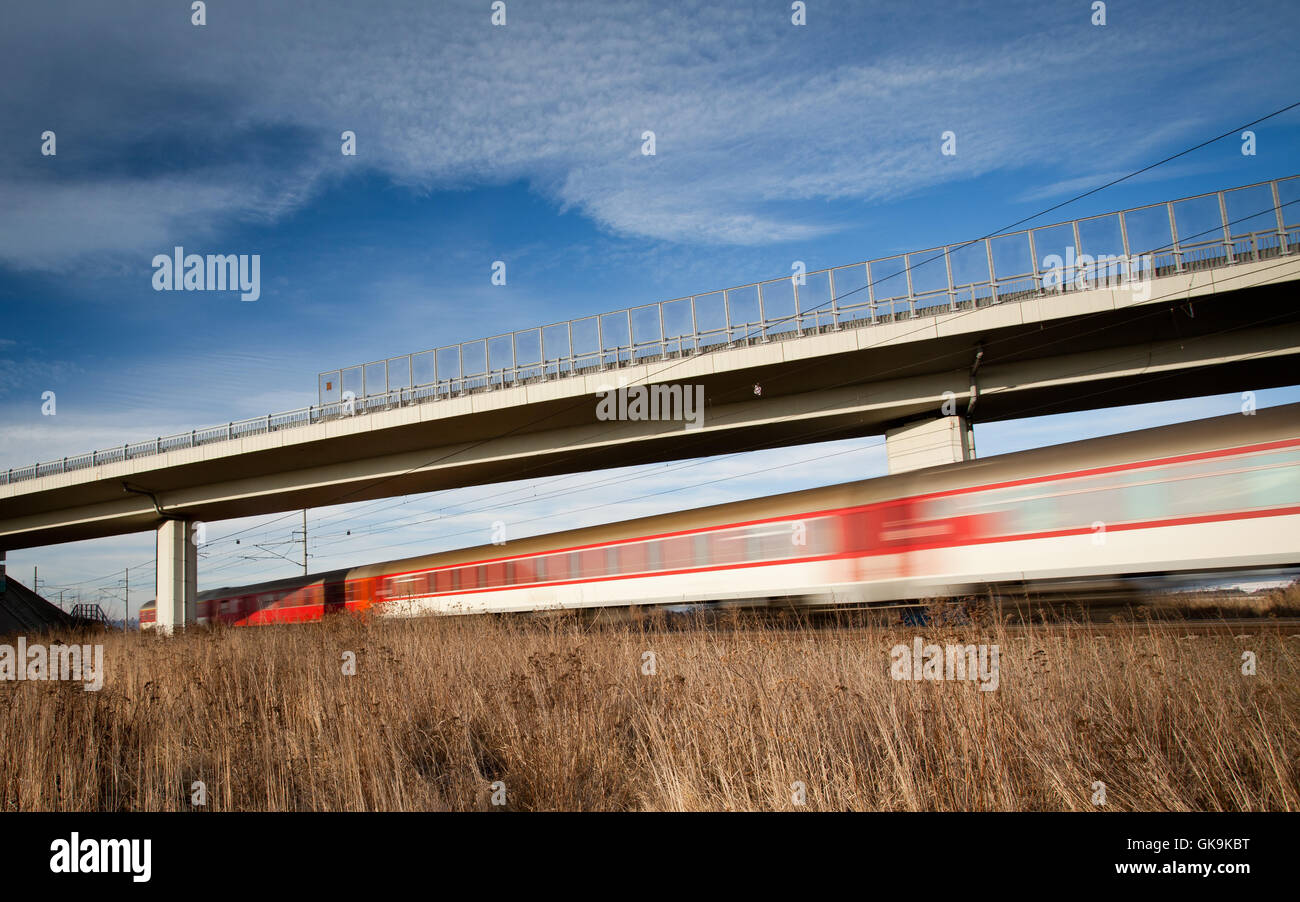 Locomotore ferroviario treno Foto Stock