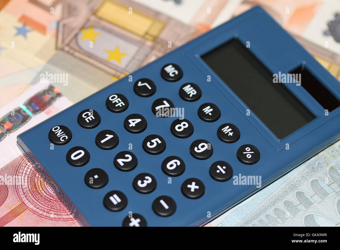 Calcolatrice per uso domestico di euro Foto Stock