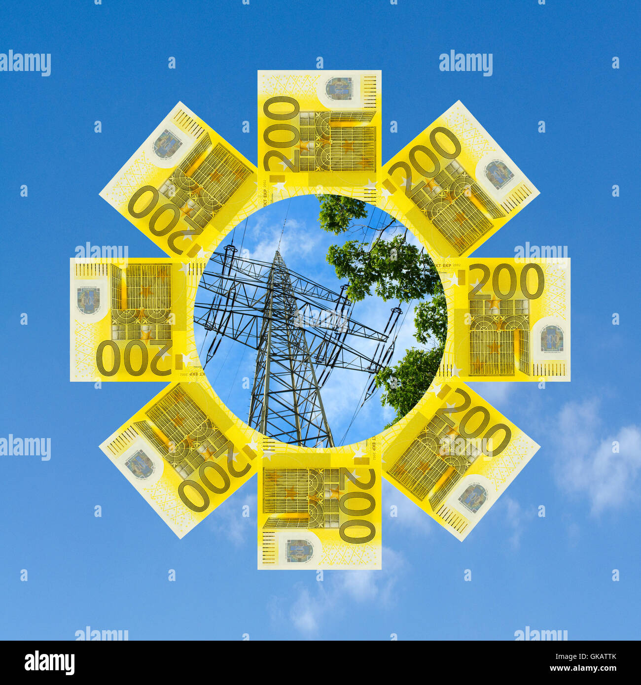 Transizione di energia: costi e benefici Foto Stock