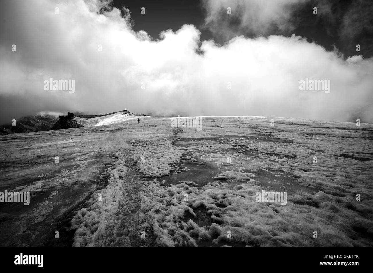 Ghiacciaio di Felik, 3586m: ghiaccio tenta di comportarsi come il mare. Foto Stock