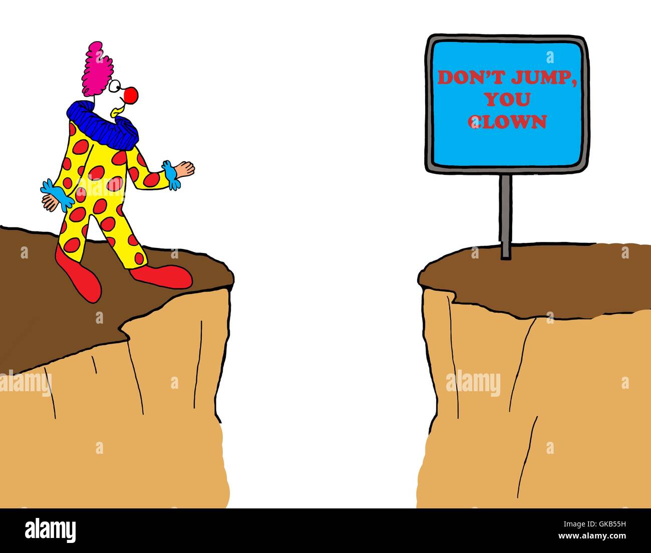 Cartoon illustrazione circa lo spostamento di più lentamente e a pensare le cose attraverso. Foto Stock