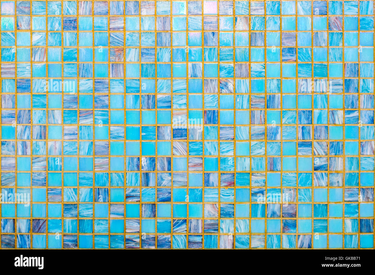Il turchese mosaico ceramico con riempimento grigio Foto Stock