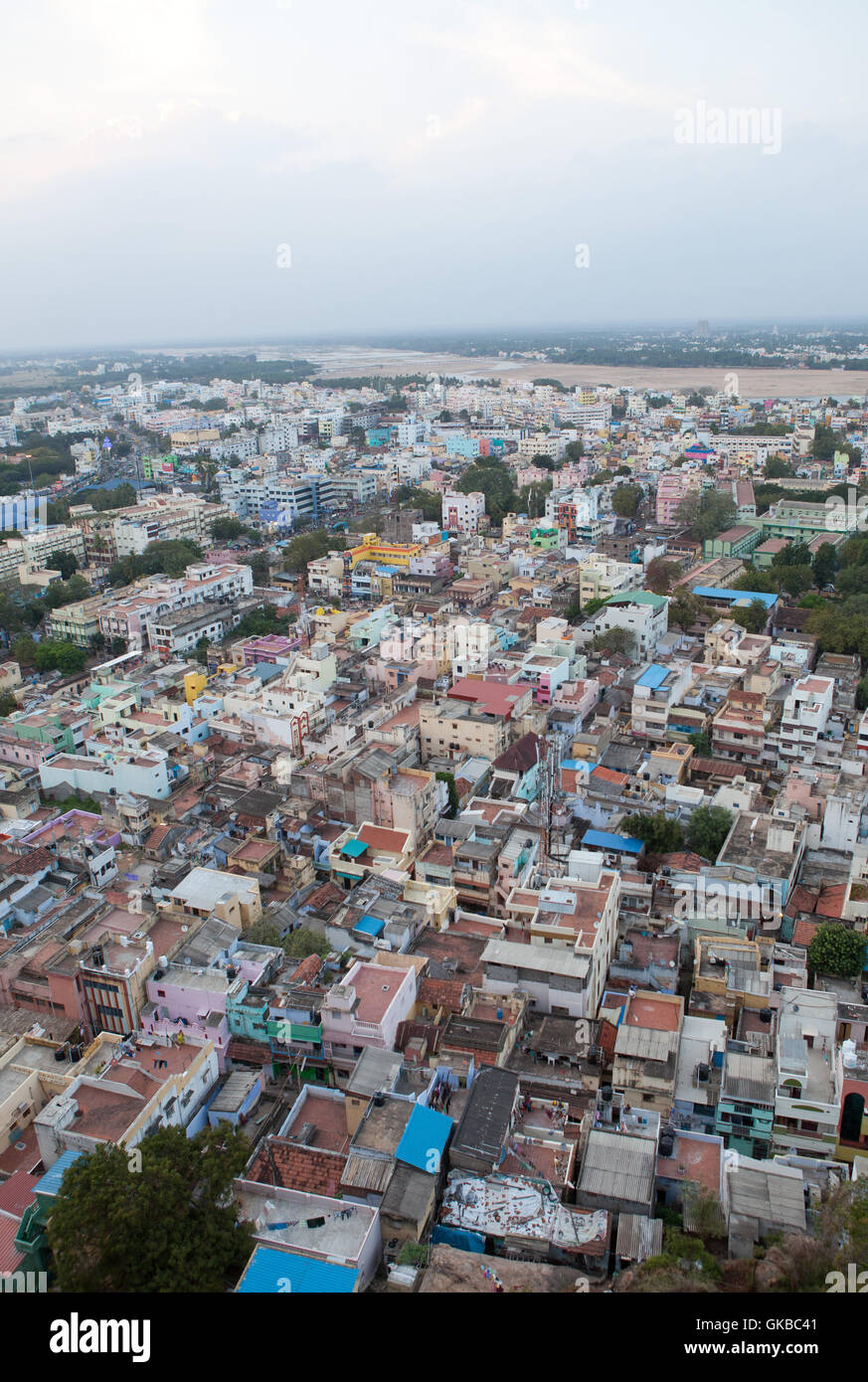 Vista aerea di Tiruchirappalli,Tamil Nadu, India. Foto Stock