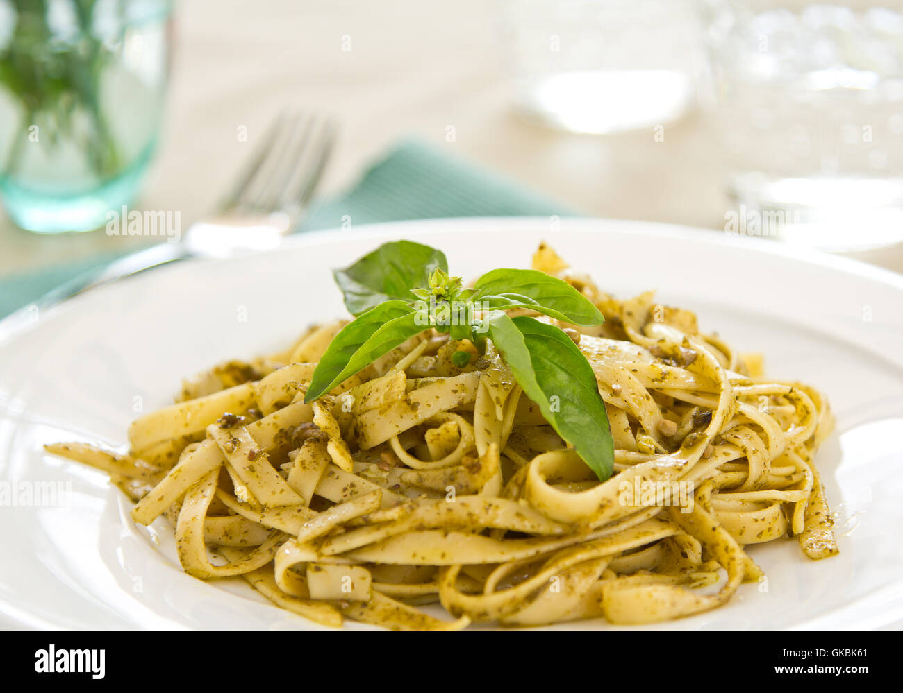 Salsa di basilico italiano Foto Stock