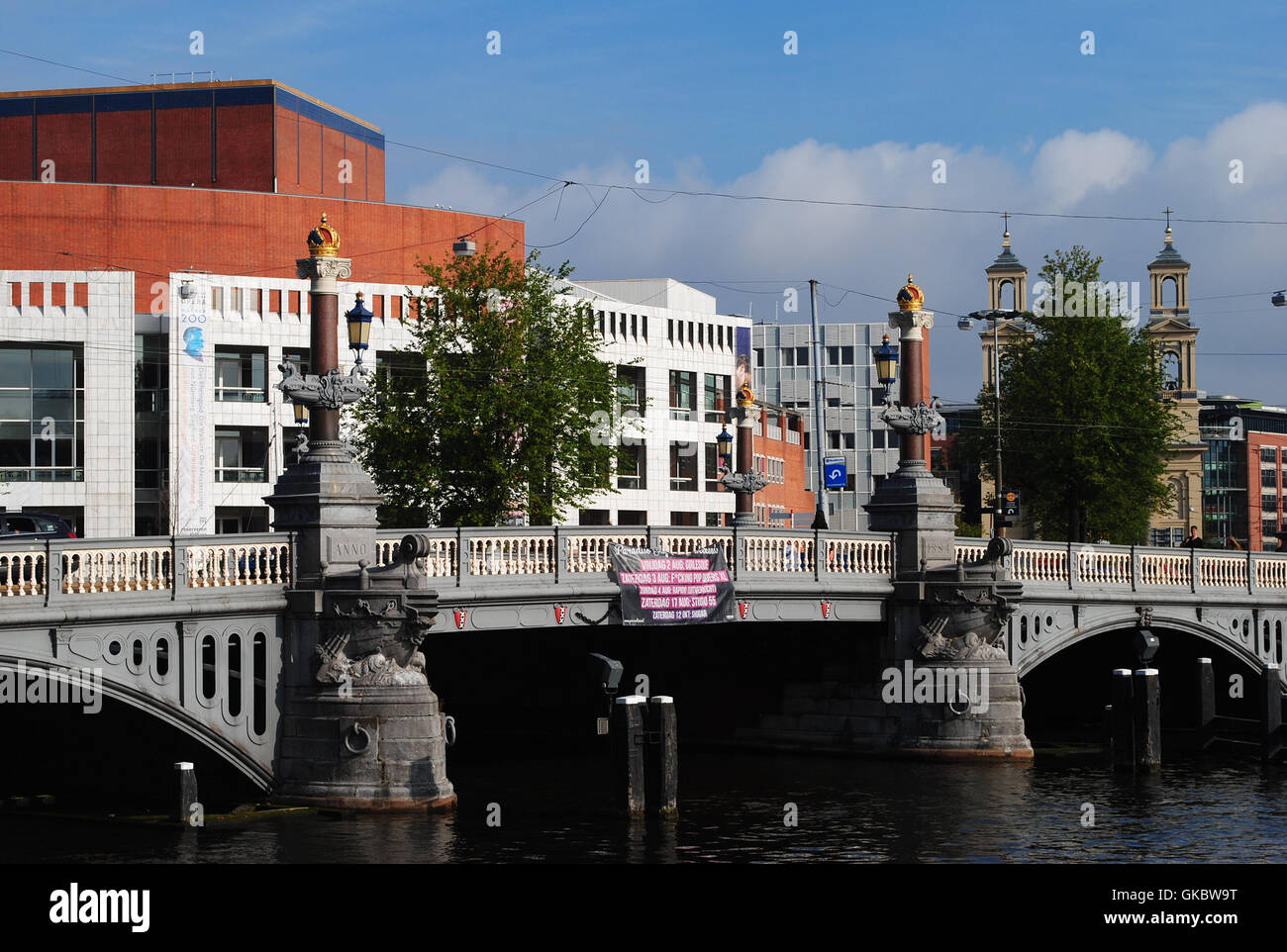 Blue Bridge in Amsterdam Paesi Bassi sul fiume Amstel 2013 Foto Stock
