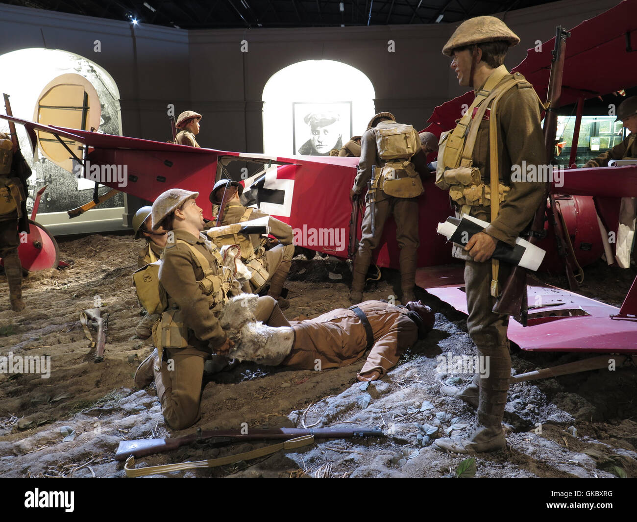 La morte del barone rosso a Omaka Aviation Heritage Center a Blenheim, Nuova Zelanda Foto Stock
