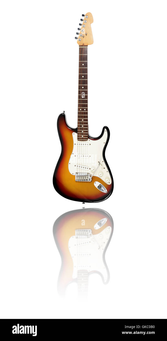 Chitarra elettrica con la riflessione Foto Stock