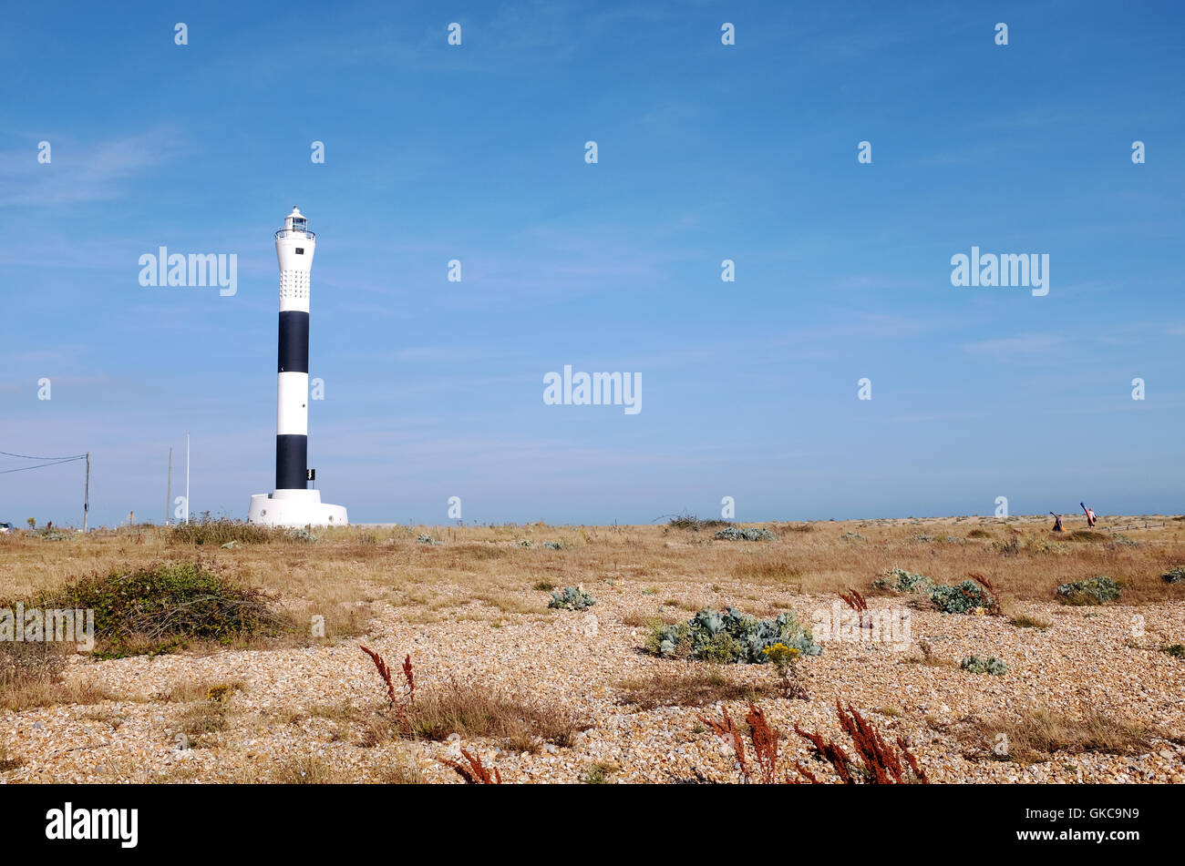 Dungeness nel Kent REGNO UNITO - il nuovo faro costruito nel 1961 Foto Stock