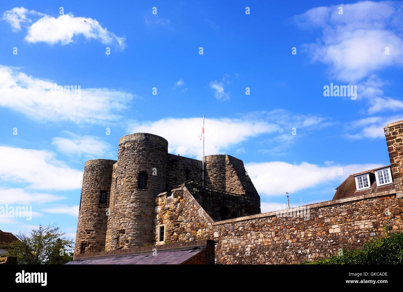 Rye East Sussex UK - Castello di Rye e Torre di Ypres costruita nel 13 ° Centuryold Foto Stock