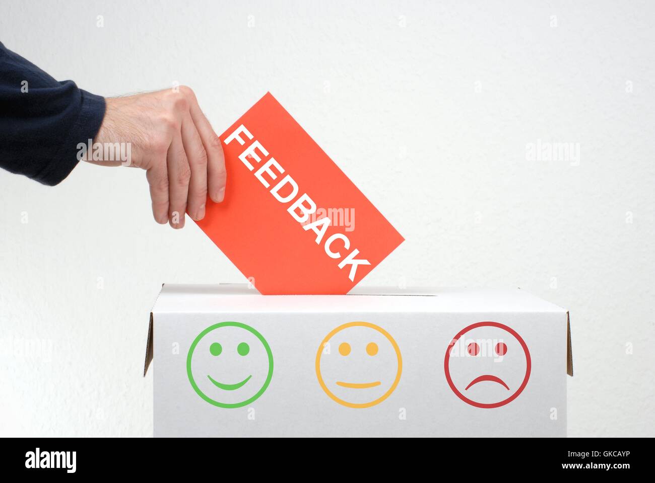 Feedback - la vostra opinione conta! Foto Stock