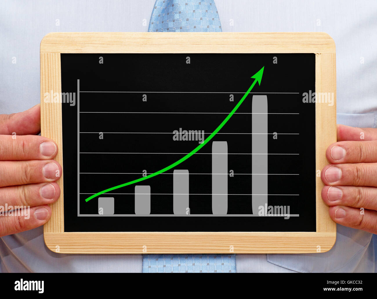 Sales Manager con diagramma di business Foto Stock