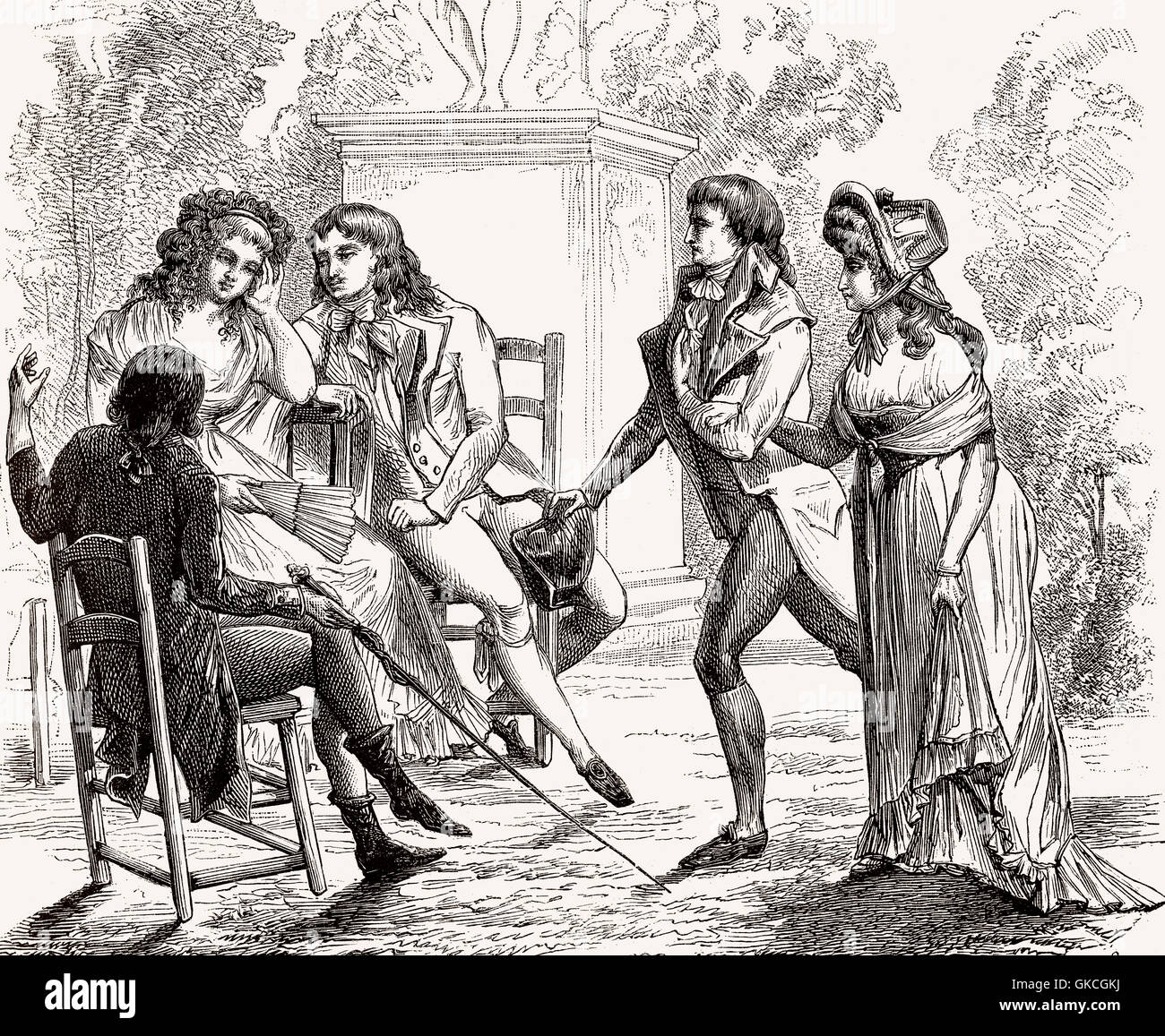 Incontro con la Baronessa Anne Louise Germaine de Stael-Holstein conosciuta anche come Madame de Staël, 1766 - 1817, uno scrittore francese Foto Stock