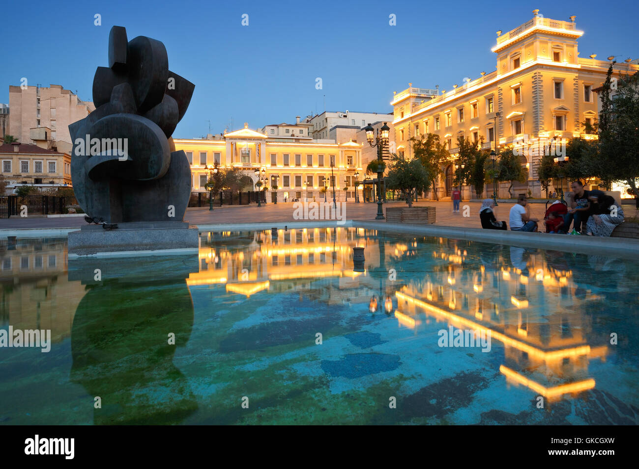 Edificio della Banca nazionale di Grecia in Piazza Kotzia, Atene. Foto Stock