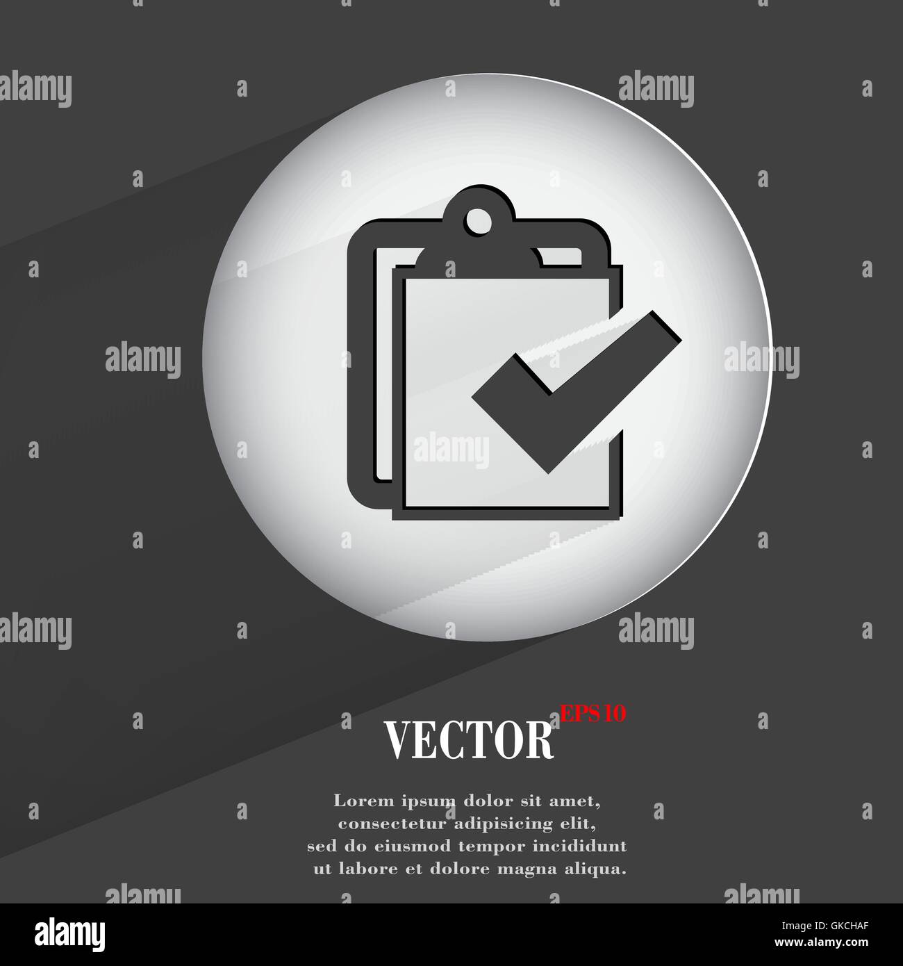 Carta, penna. Appartamento moderno web pulsante con lunga ombra e lo spazio per il testo Illustrazione Vettoriale