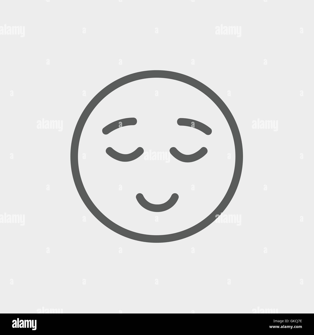 Sorridere mentre dorme thin line icona Illustrazione Vettoriale