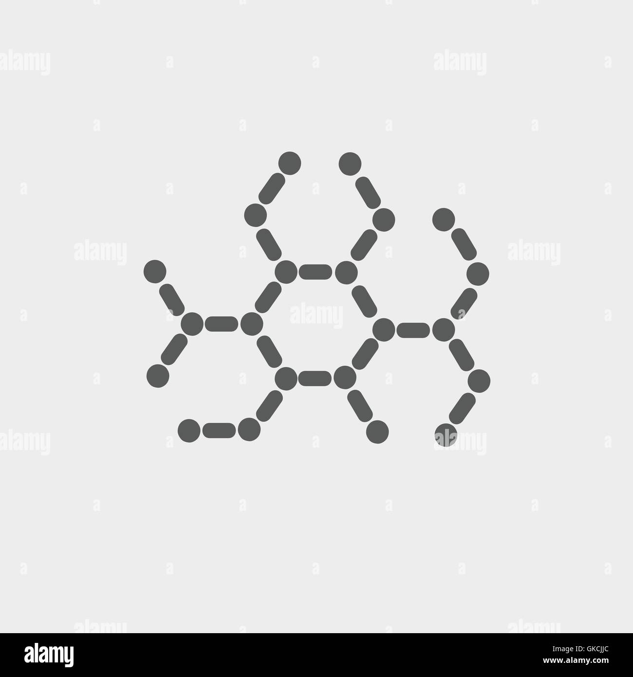 Molecola di DNA di una linea sottile icona Illustrazione Vettoriale