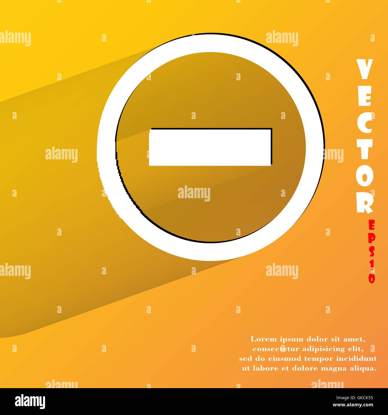 Meno. Appartamento moderno web pulsante con lunga ombra e lo spazio per il tuo testo. Illustrazione Vettoriale