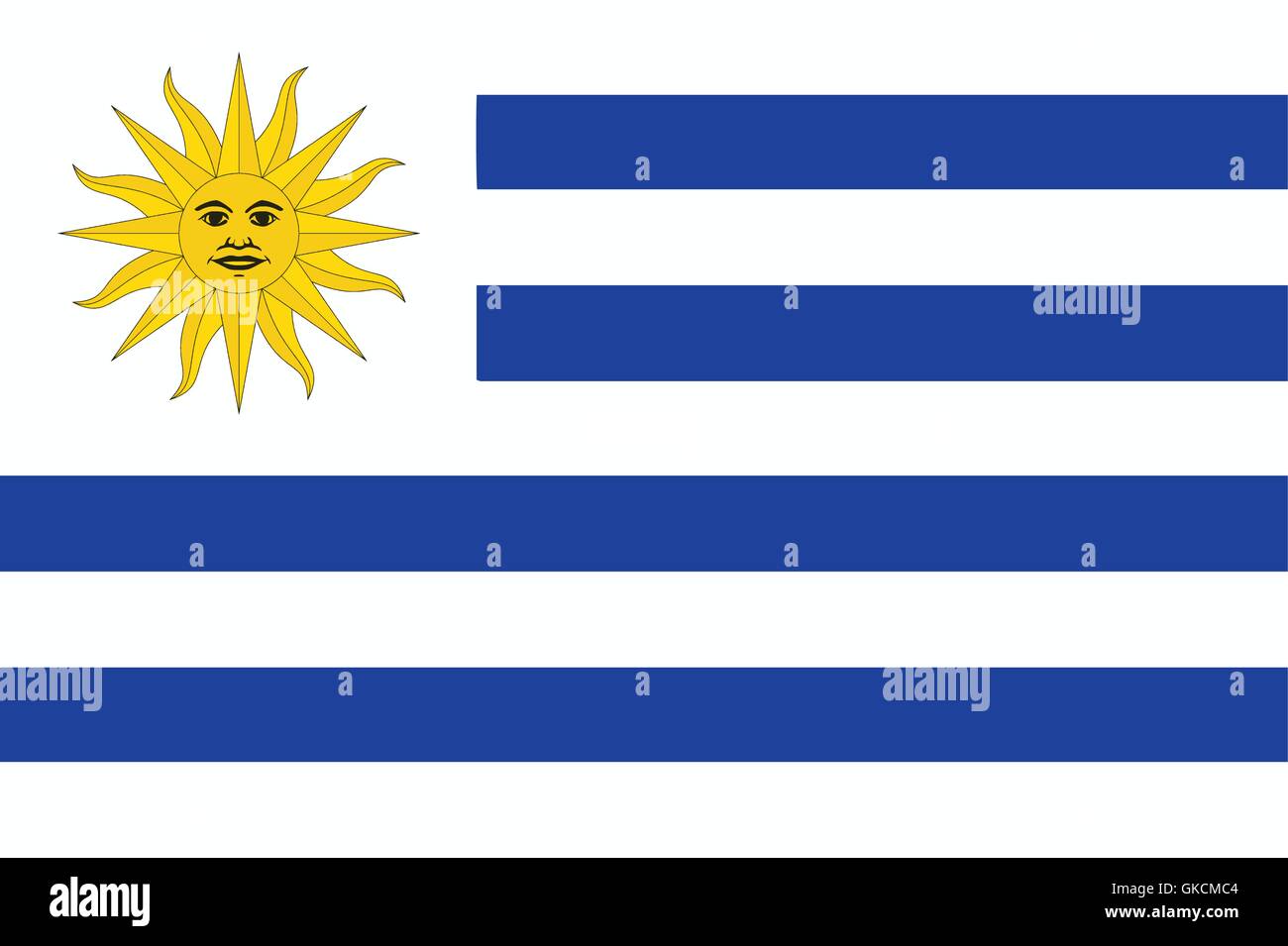 Bandiera Uruguay Illustrazione Vettoriale