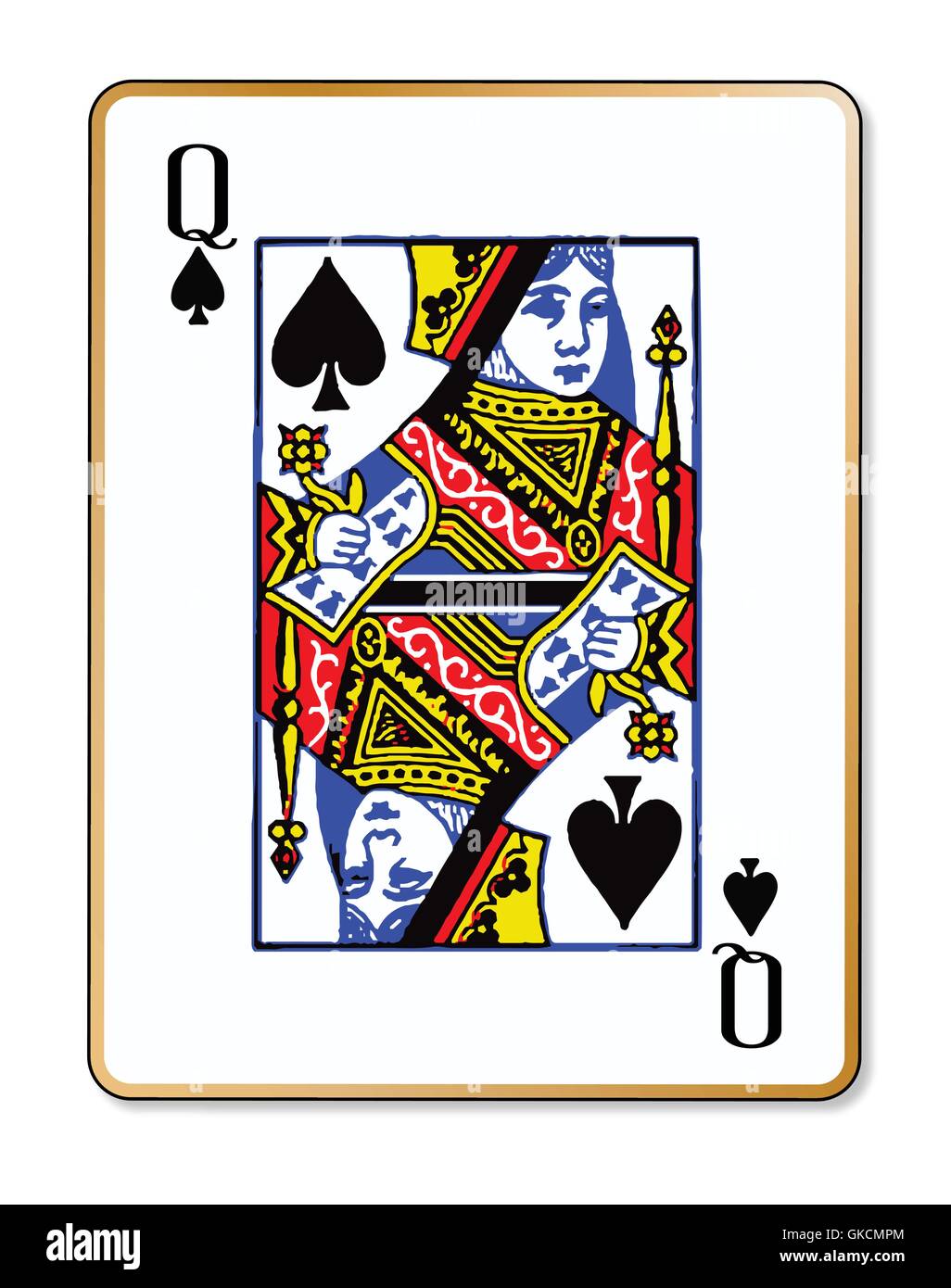 Regina Di Cuori Con Corona, Rose E Spine, Con Cuore in Mano Biglietto Da  Poker Illustrazione di Stock - Illustrazione di distintivo, dorato:  169415927
